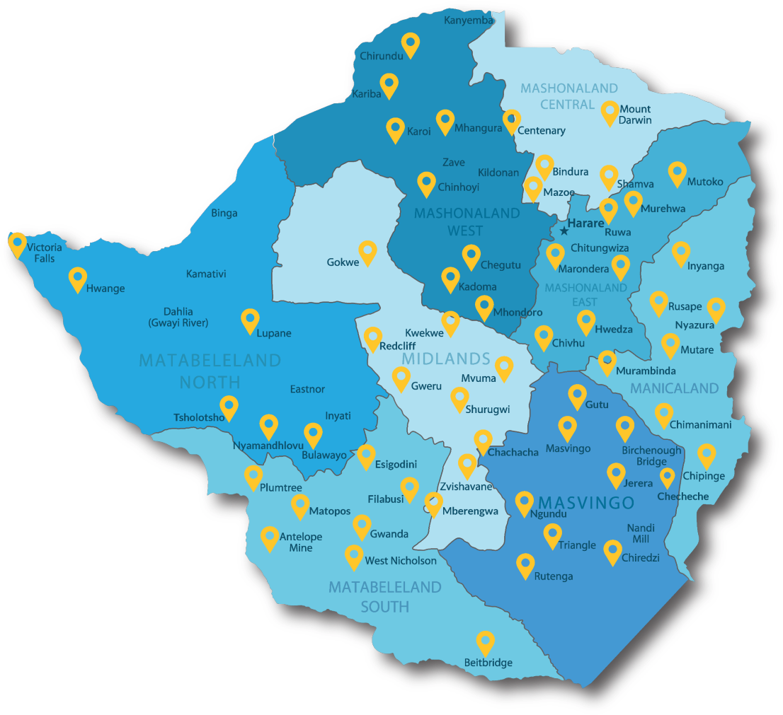 Zimbabwe map